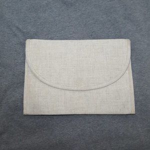 Vintage Burlington linen clutch bag snap closure